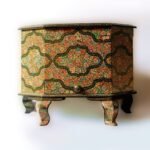 Jewelry trunk Handmade table desk with real gold art, a perfect bedroom piece-