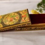 Vintage Real Gold box Kashmir jewelry storage holiday decor-