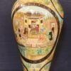 25" Tall Lacquered Floral Vase Pair - Metallic Colors on Paper Mache
