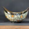 Antique ash tray- Gift for him - Floral handmade paintings sycamore themes in different colors. 12 cm x 9 cm x 9 cm-
