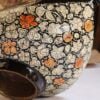 Antique ash tray- Gift for him - Floral handmade paintings sycamore themes in different colors. 12 cm x 9 cm x 9 cm-