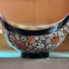 Antique ash tray- Gift for him - Floral handmade paintings sycamore themes in different colors. 12 cm x 9 cm x 9 cm-