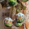 Bridal party gifts hanging decor Baubles lacquered paper mache Kashmir-