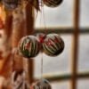 Bridal party gifts hanging decor Baubles lacquered paper mache Kashmir-