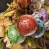 Christmas ornaments hanging decor balls paper mache (set of 4)