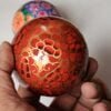 Christmas ornaments hanging decor balls paper mache (set of 4)