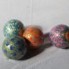 Christmas ornaments hanging decor balls paper mache (set of 4)