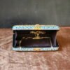 Clutch-Handcrafted in Kashmir-Paper Mache Clutch with Embossed Floral Lacquered Art-8 inch
