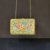 Clutch-Handcrafted in Kashmir-Paper Mache Clutch with Embossed Floral Lacquered Art-8 inch