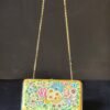 Clutch-Handcrafted in Kashmir-Paper Mache Clutch with Embossed Floral Lacquered Art-8 inch