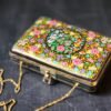 Clutch-Handmade Kashmir Paper Mache Clutch with Hazara Floral Lacquered