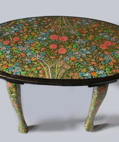 Crafted Table Handmade Painted vintage Kashmir Real gold paper mache lacquered art-