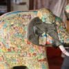 Elephant Sculpture paper mache decor - Mughal Trumpet Made in Kashmir India-