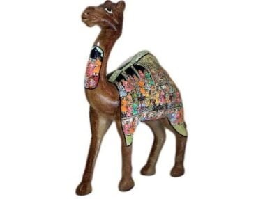 Exquisite Camel Statue Figurines: Antique Paper Mache Mughal Design Sculpture Ornaments for Home Decor