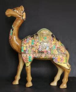 Exquisite Camel Statue Figurines: Antique Paper Mache Mughal Design Sculpture Ornaments for Home Decor