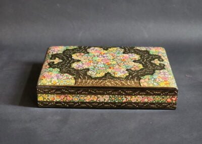 Floral Engraved Jewelry Box - Wedding Keepsake Real Gold Art 10 inches
