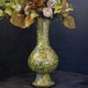 Gold vase fall room decor gift for bride wedding hand painted with real gold colors in Kashmir-