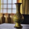 Gold vase fall room decor gift for bride wedding hand painted with real gold colors in Kashmir-