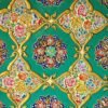 Hand-Painted Indo-Persian Wooden Panel - Geometric Floral with Roses