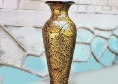 Paper Mache Kashmir Handicraft Vase,Handmade Cylinder Flower Vase: Add Modern Style to Your Home Decor with This Unique and Elegant Piece