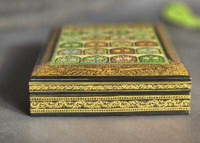 Handmade Jewellery storage box real gold paintwork from Kashmir papier mache-