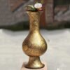 Handmade Kashmiri vase Papier Mache - 16'' Tall with Gold Chinar Leaf Painting, Perfect for Bedroom Decor or Wedding Gift