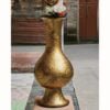 Handmade Kashmiri vase Papier Mache - 16'' Tall with Gold Chinar Leaf Painting, Perfect for Bedroom Decor or Wedding Gift