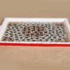Handmade White Floral Paper Mache Tray - Elegant Kitchen Decor and Serving Platter