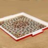 Handmade White Floral Paper Mache Tray - Elegant Kitchen Decor and Serving Platter