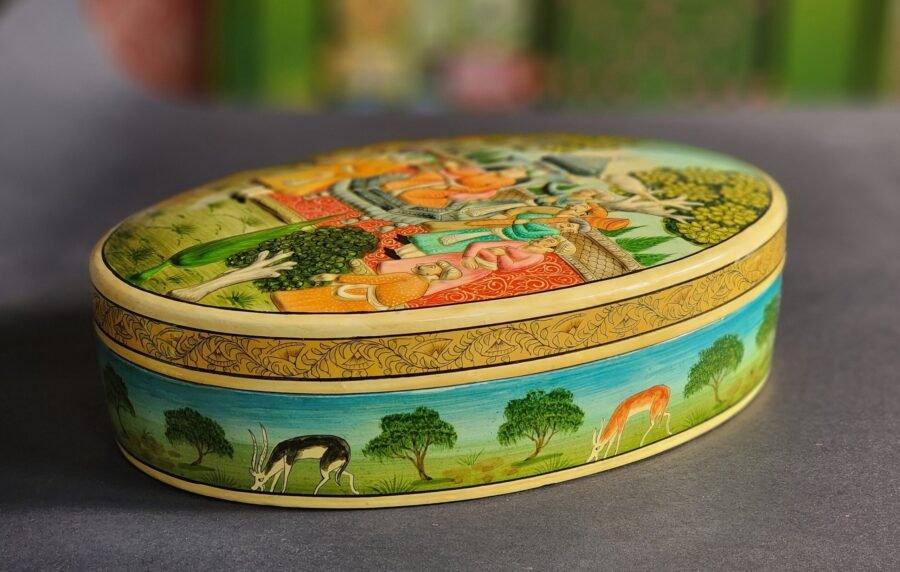 Handmade oval jewelry box for engagement ring box-