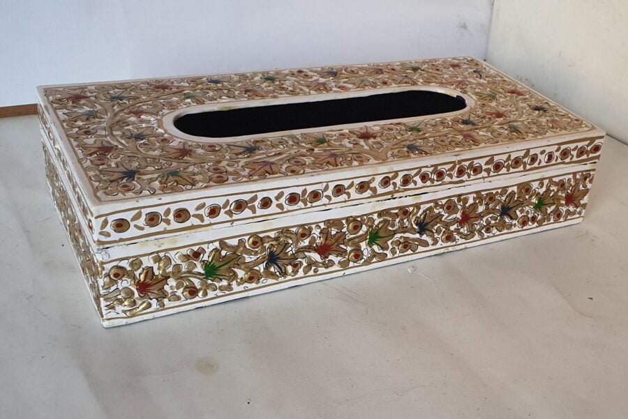 Kashmir Paper mache napkin box - Handmade for car and kitchen decor ( Made to order)