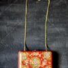 Kashmir Papier Mache Clutch with Red base and Hazara Floral Lacquered design
