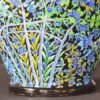 Lamp base Blue floral mid century decor made of paper mache in Kashmir-