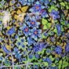 Lamp base Blue floral mid century decor made of paper mache in Kashmir-