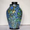 Lamp base Blue floral mid century decor made of paper mache in Kashmir-