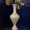 Metallic vase for bride room decor personalized wedding gifts. Real gold painted handmade in Kashmir India-