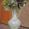Metallic vase for bride room decor personalized wedding gifts. Real gold painted handmade in Kashmir India-