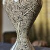 Metallic vase for bride room decor personalized wedding gifts. Real gold painted handmade in Kashmir India-