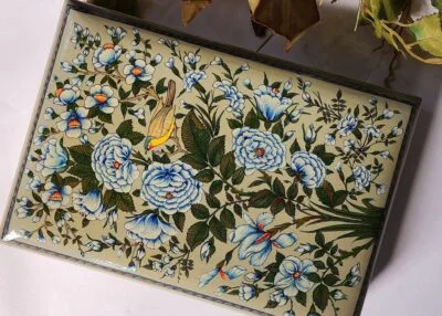 Mughal Art Floral and Bird Lacquered Jewelry Box - Perfect for Holiday Decor and Gifting