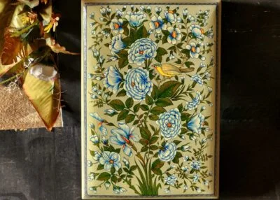 Mughal Art Floral and Bird Lacquered Jewelry Box - Perfect for Holiday Decor and Gifting