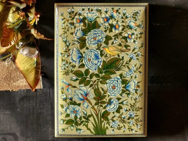 Mughal Art Floral and Bird Lacquered Jewelry Box - Perfect for Holiday Decor and Gifting