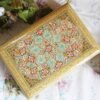 Personalized Bridesmaid gift box and Groomsmen Gifts: Handmade Paper Mache Box with Kashmir Carpet Art and Lacquered Finish