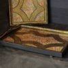 Personalized Wooden Serving Tray Set with Artistic Design for Kitchen or Desk (2 Pieces, Larger Piece 40cm x 30cm)