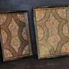 Personalized Wooden Serving Tray Set with Artistic Design for Kitchen or Desk (2 Pieces, Larger Piece 40cm x 30cm)