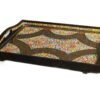 Personalized Wooden Serving Tray Set with Artistic Design for Kitchen or Desk (2 Pieces, Larger Piece 40cm x 30cm)