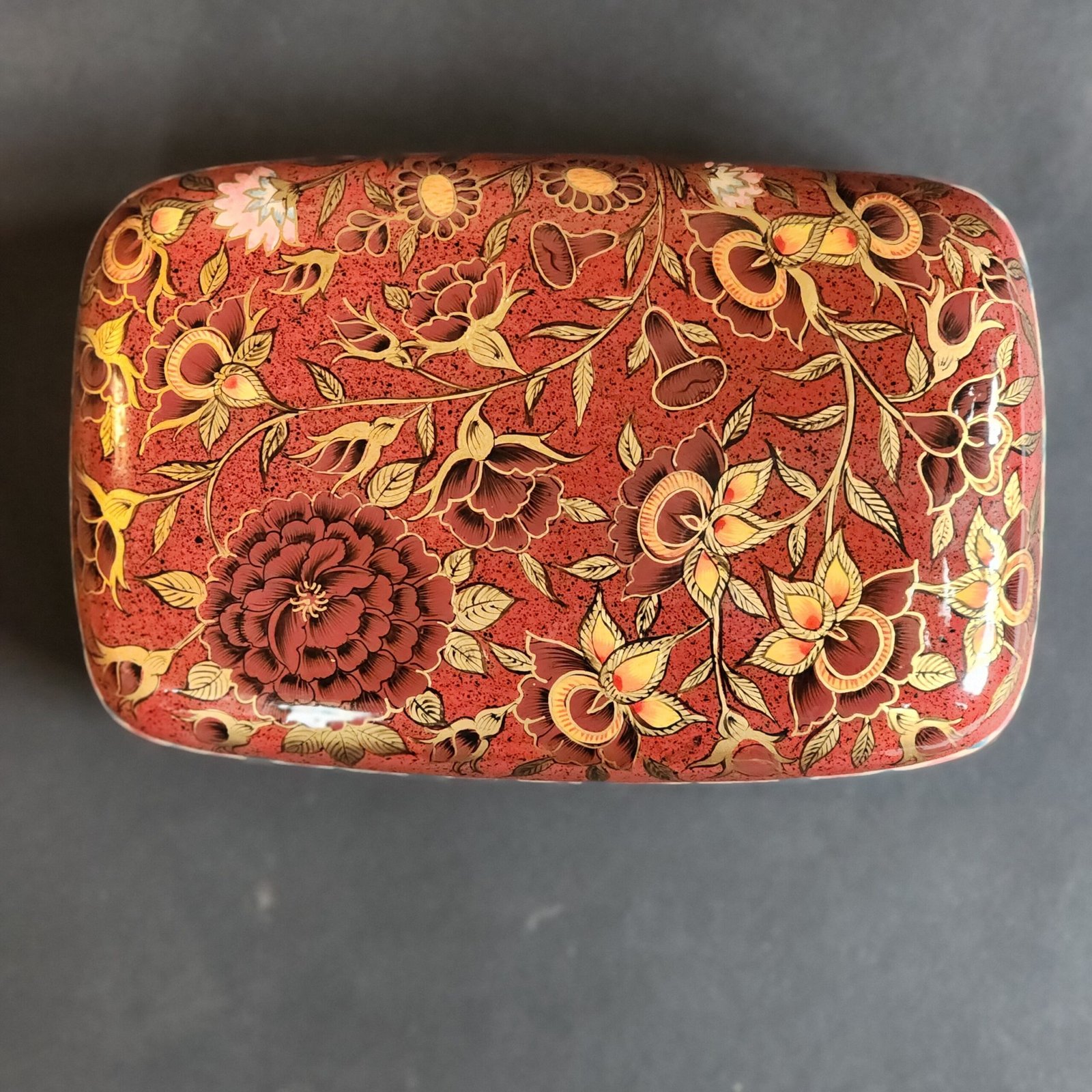 Red floral jewelry box as engagement ring box gift for her-