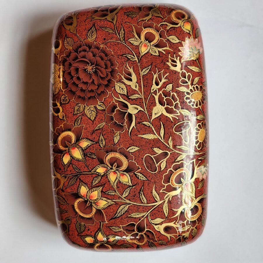 Red floral jewelry box as engagement ring box gift for her-