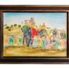 Regal Elegance Wall Art: Handmade Mughal Arts Elephant Infantry Wall Art, Perfect for Home and Office Décor