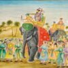 Regal Elegance Wall Art: Handmade Mughal Arts Elephant Infantry Wall Art, Perfect for Home and Office Décor