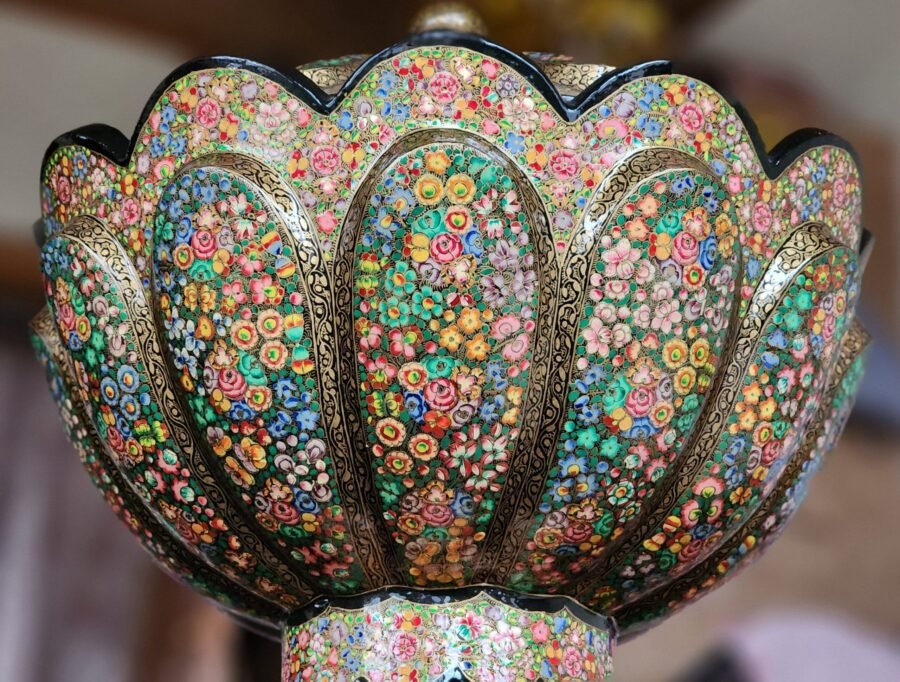 Rotating bowl Handmade in Kashmir, Paper mache home decor-